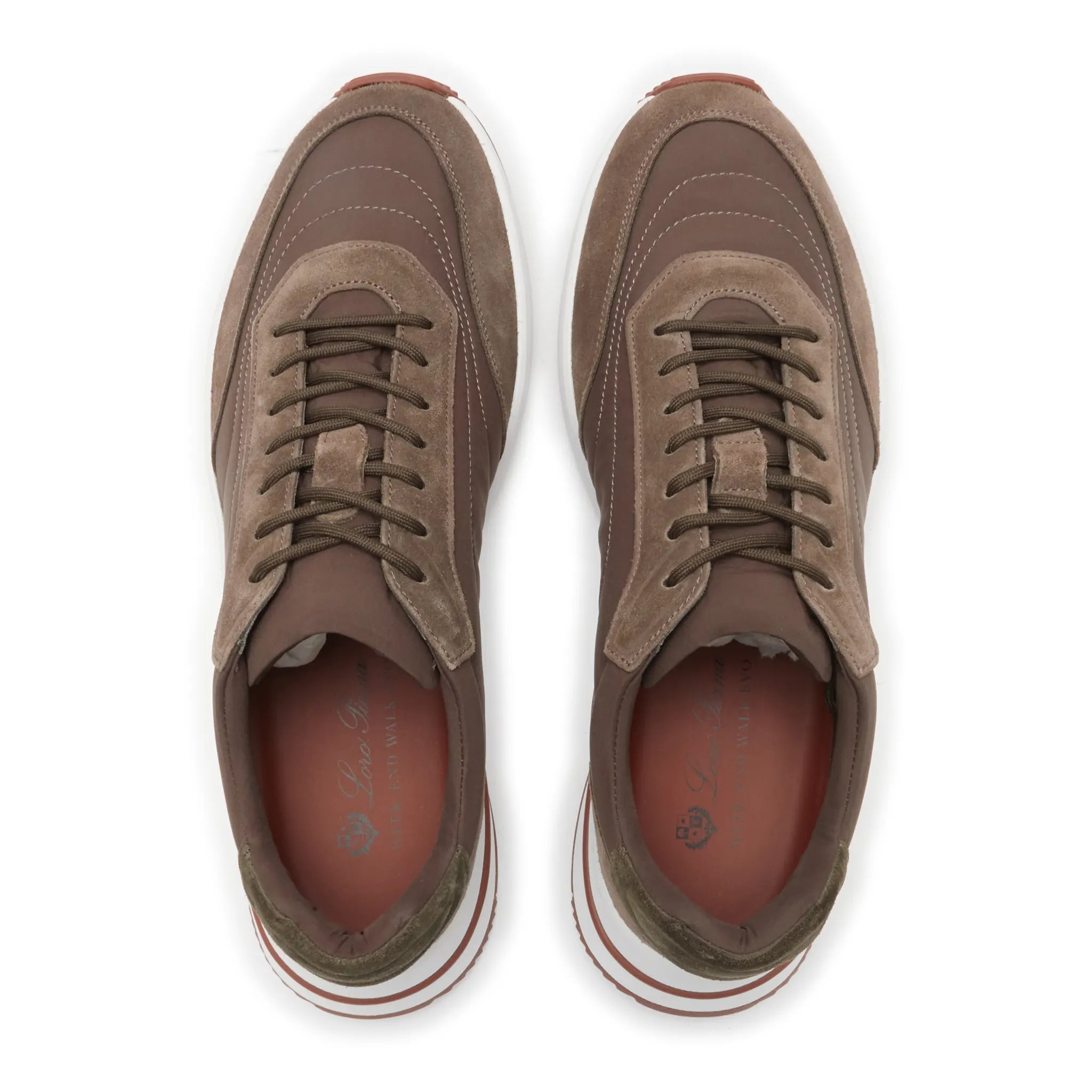 Upper View of Loro Piana Week End Walk Ancient Sage Sneaker FAM1719_50AL